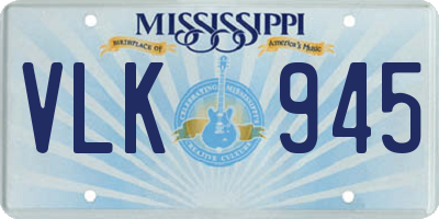 MS license plate VLK945