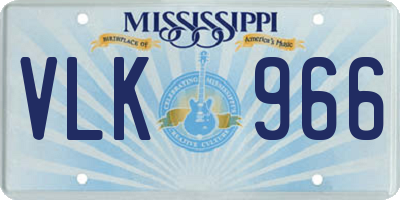 MS license plate VLK966