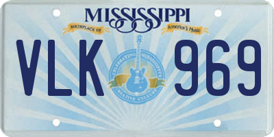MS license plate VLK969