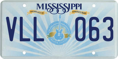 MS license plate VLL063