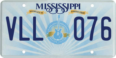 MS license plate VLL076
