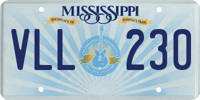 MS license plate VLL230