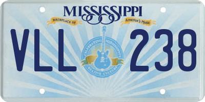 MS license plate VLL238