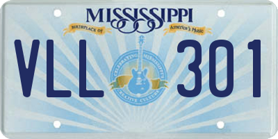 MS license plate VLL301