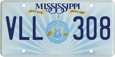 MS license plate VLL308