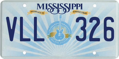 MS license plate VLL326
