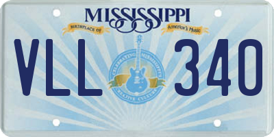 MS license plate VLL340