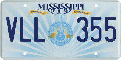 MS license plate VLL355