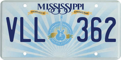MS license plate VLL362