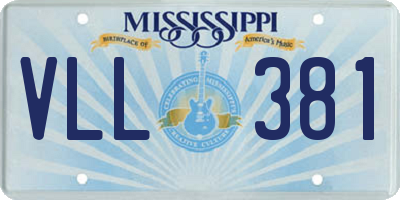 MS license plate VLL381