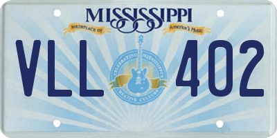 MS license plate VLL402
