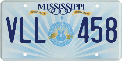 MS license plate VLL458