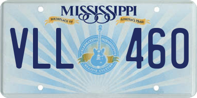 MS license plate VLL460