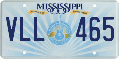 MS license plate VLL465