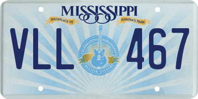 MS license plate VLL467