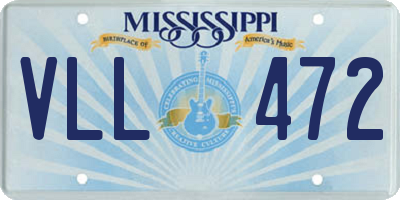 MS license plate VLL472