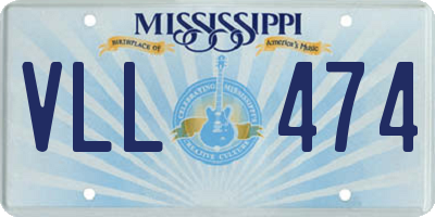 MS license plate VLL474