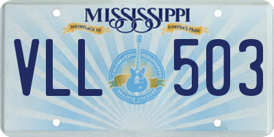 MS license plate VLL503