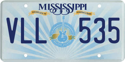 MS license plate VLL535