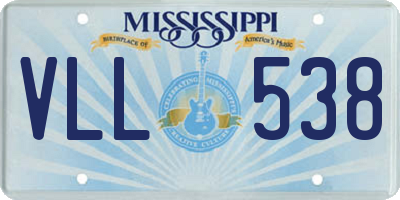 MS license plate VLL538