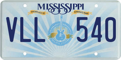 MS license plate VLL540