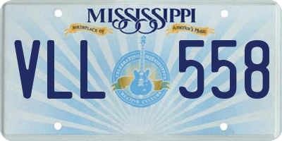 MS license plate VLL558