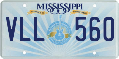 MS license plate VLL560