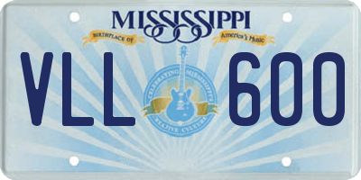 MS license plate VLL600