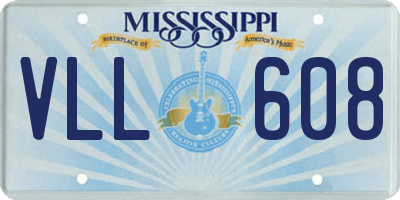 MS license plate VLL608