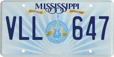 MS license plate VLL647