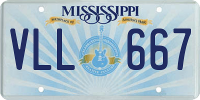 MS license plate VLL667