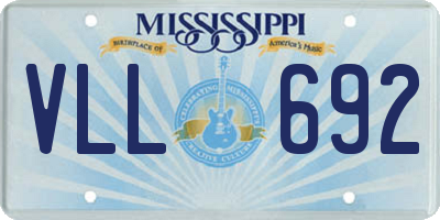 MS license plate VLL692