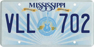 MS license plate VLL702