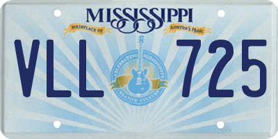 MS license plate VLL725