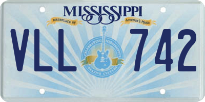 MS license plate VLL742