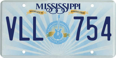 MS license plate VLL754