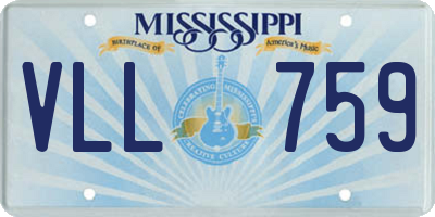 MS license plate VLL759
