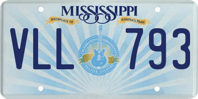 MS license plate VLL793