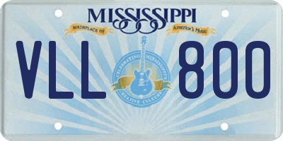 MS license plate VLL800