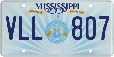 MS license plate VLL807