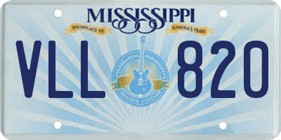 MS license plate VLL820