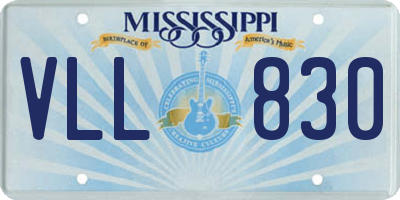 MS license plate VLL830