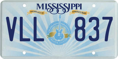 MS license plate VLL837