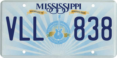MS license plate VLL838