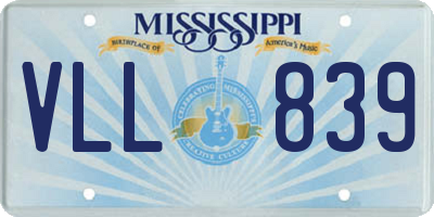 MS license plate VLL839