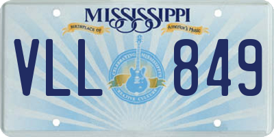 MS license plate VLL849