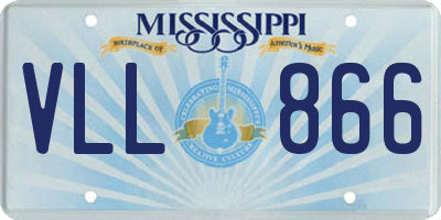 MS license plate VLL866