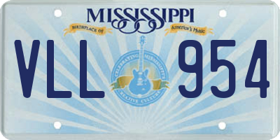 MS license plate VLL954