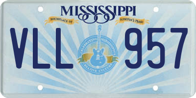MS license plate VLL957