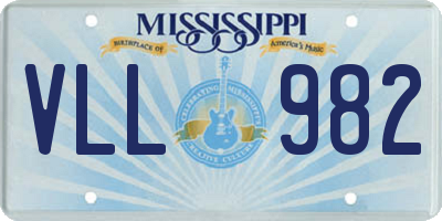MS license plate VLL982